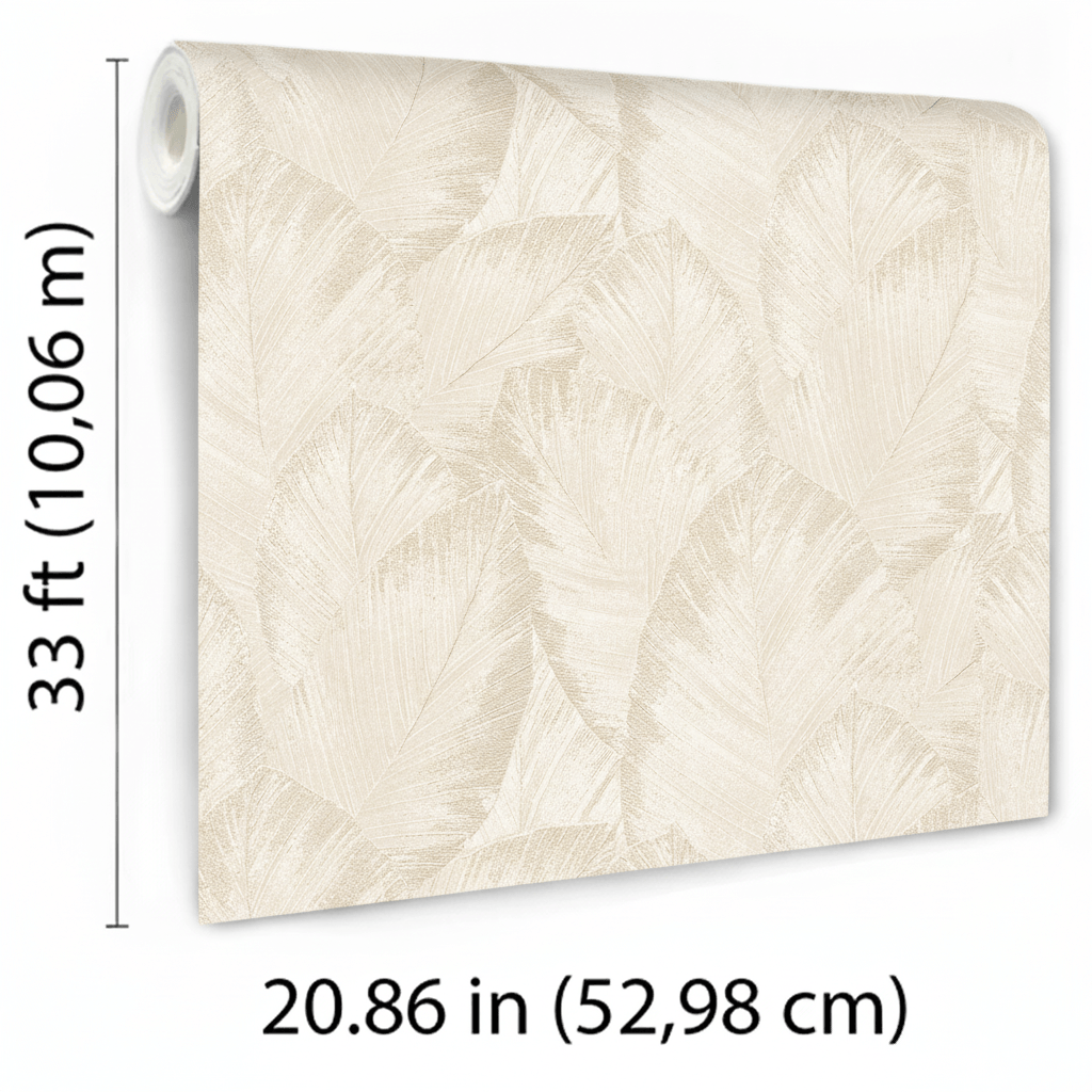 Veer Decor Etched Palm Canopy Cream Wallpaper
