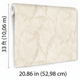 Veer Decor Etched Palm Canopy Cream Wallpaper