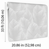 Veer Decor Etched Palm Canopy Light Grey Wallpaper