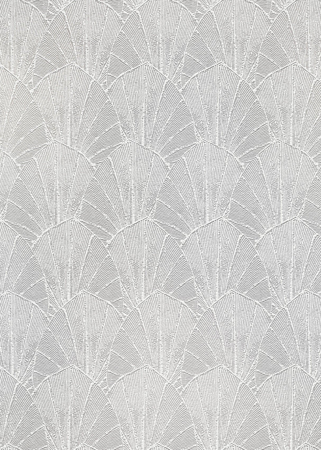 Veer Decor Sculpted Fan Leaf Cream Wallpaper