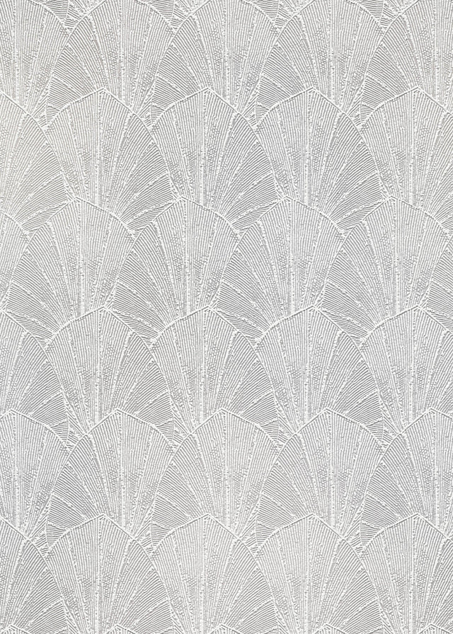 Veer Decor Sculpted Fan Leaf Cream Wallpaper
