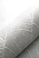 Veer Decor Sculpted Fan Leaf Cream Wallpaper