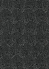 Veer Decor Sculpted Fan Leaf Black Wallpaper