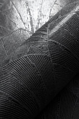 Veer Decor Sculpted Fan Leaf Black Wallpaper