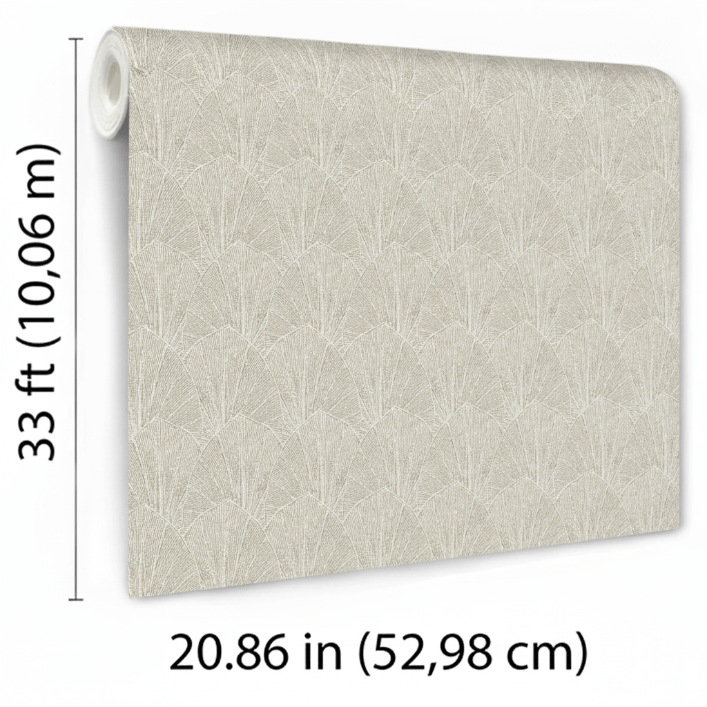 Veer Decor Sculpted Fan Leaf Gold Wallpaper