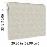Veer Decor Sculpted Fan Leaf Gold Wallpaper