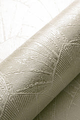 Veer Decor Sculpted Fan Leaf Gold Wallpaper