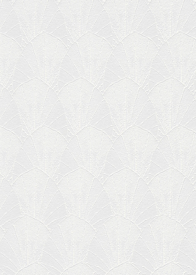 Veer Decor Sculpted Fan Leaf Light Grey Wallpaper