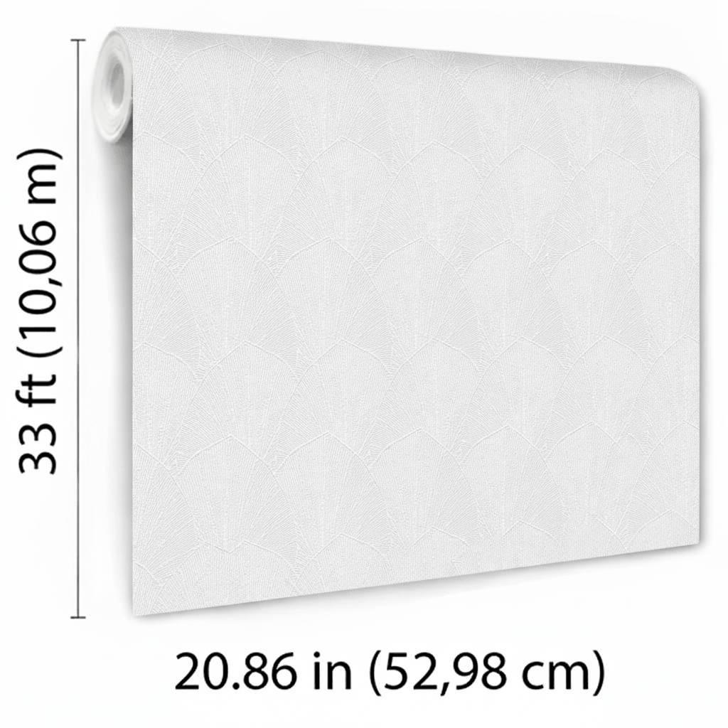 Veer Decor Sculpted Fan Leaf Light Grey Wallpaper