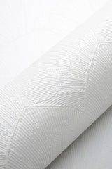 Veer Decor Sculpted Fan Leaf Light Grey Wallpaper