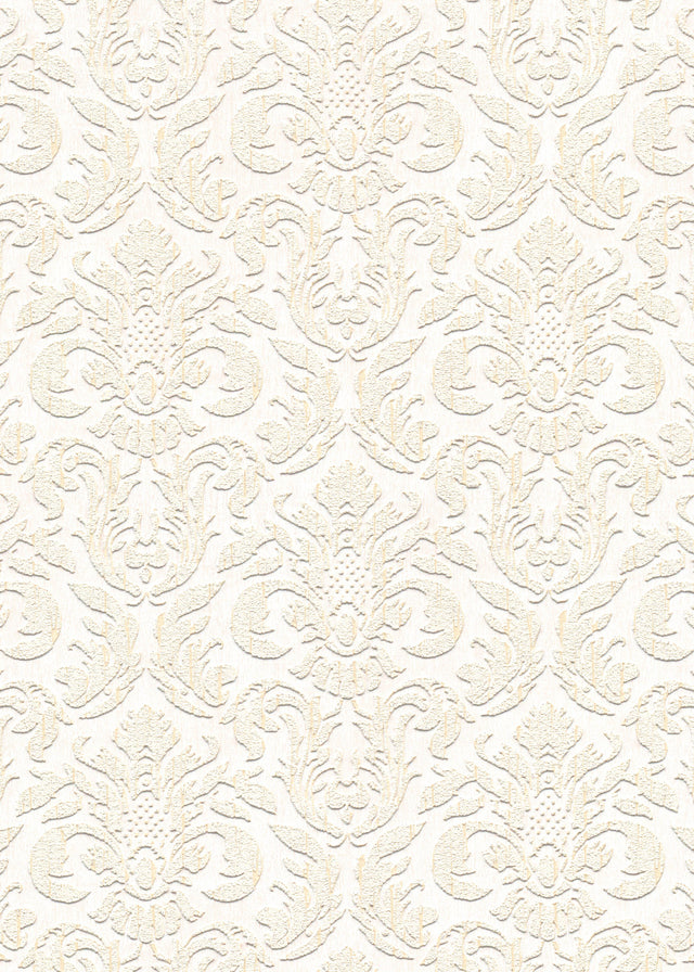 Veer Decor Sculpted Damask Beige Wallpaper