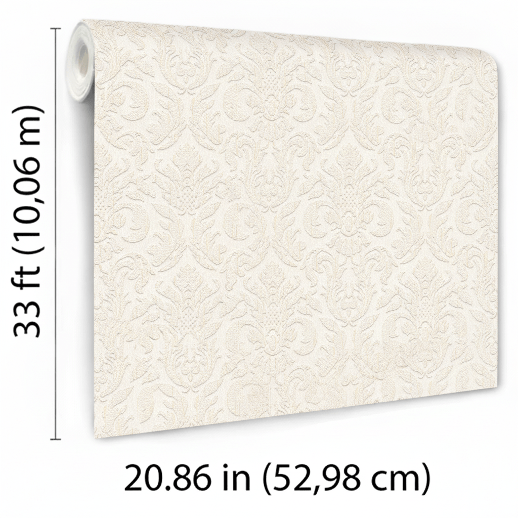 Veer Decor Sculpted Damask Beige Wallpaper