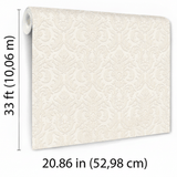 Veer Decor Sculpted Damask Beige Wallpaper