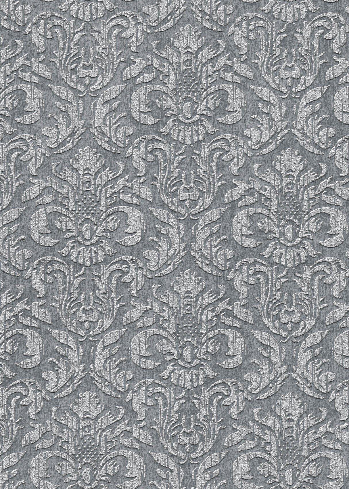 Veer Decor Sculpted Damask Anthracite Wallpaper