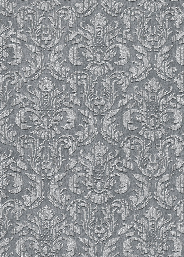 Veer Decor Sculpted Damask Anthracite Wallpaper