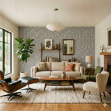 Veer Decor Sculpted Damask Anthracite Wallpaper