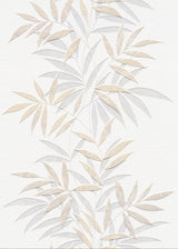 Veer Decor Raised Bamboo Leaf Beige Wallpaper