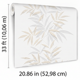 Veer Decor Raised Bamboo Leaf Beige Wallpaper