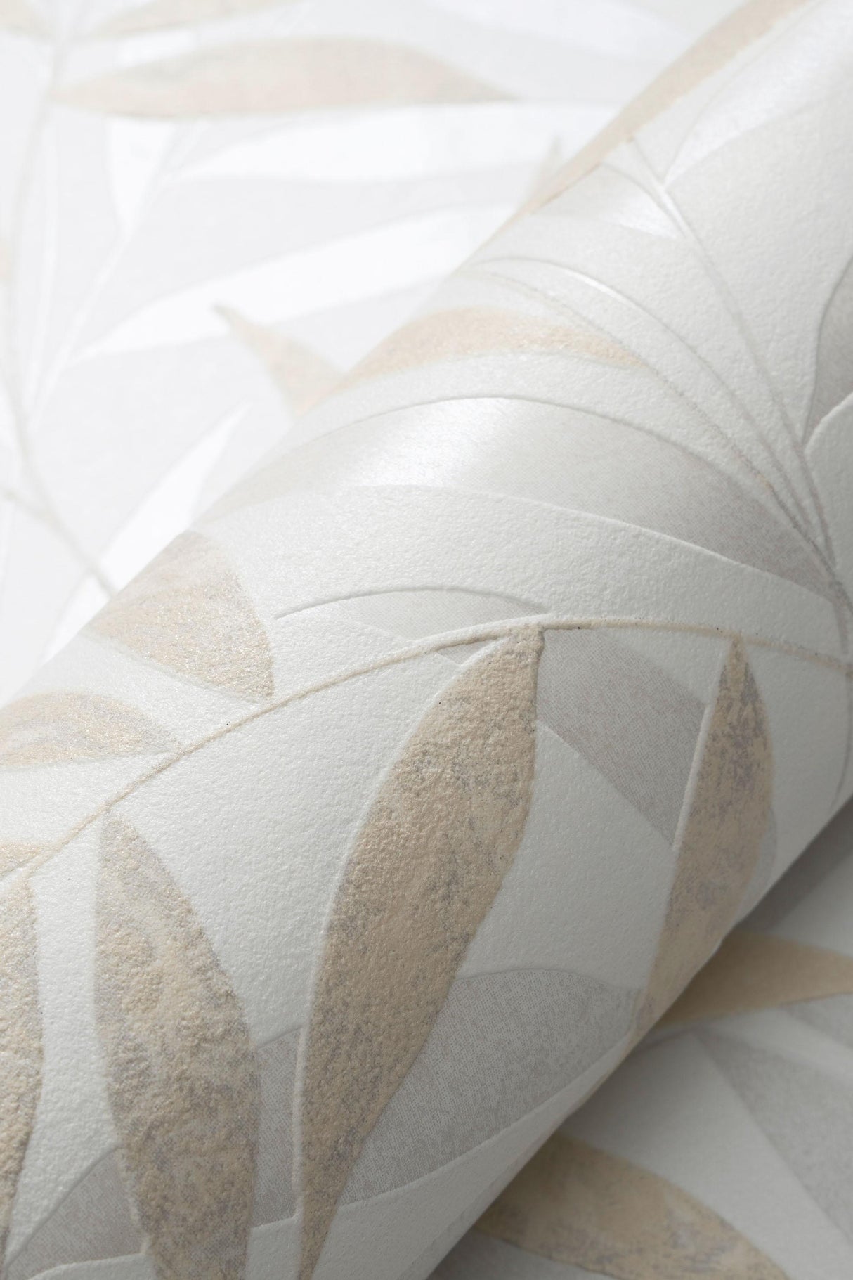 Veer Decor Raised Bamboo Leaf Beige Wallpaper
