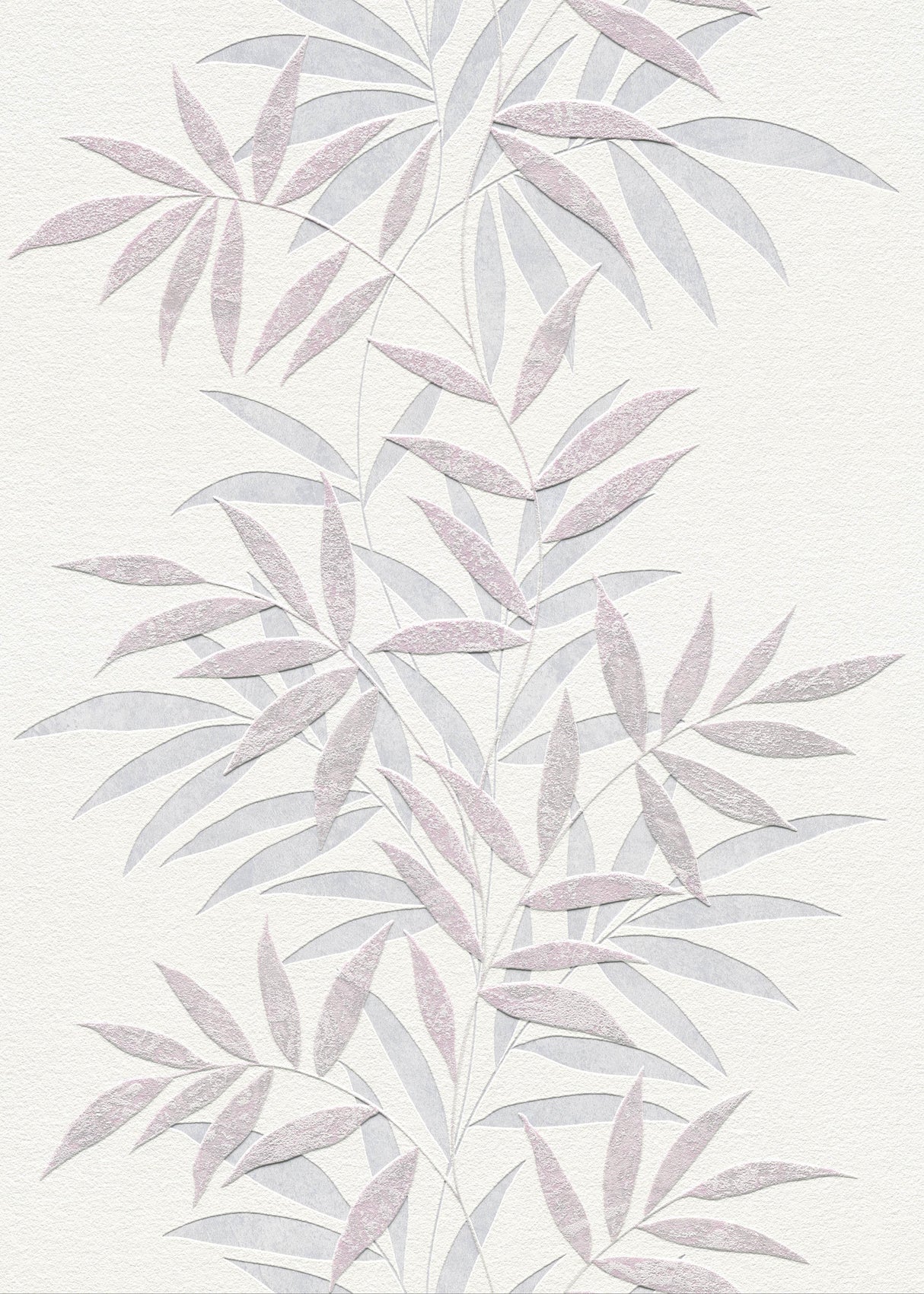 Veer Decor Raised Bamboo Leaf Pink Wallpaper