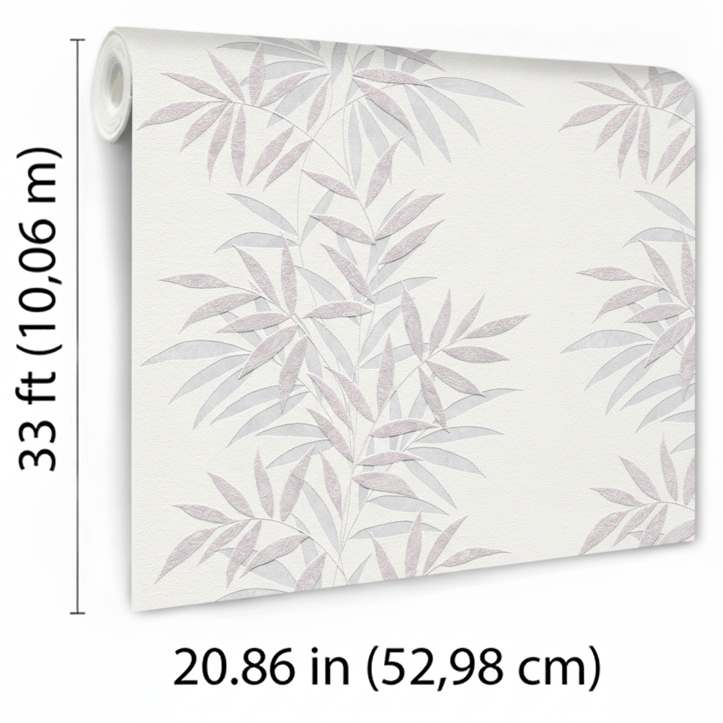 Veer Decor Raised Bamboo Leaf Pink Wallpaper