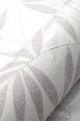 Veer Decor Raised Bamboo Leaf Pink Wallpaper