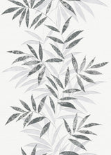 Veer Decor Raised Bamboo Leaf Black Wallpaper