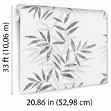 Veer Decor Raised Bamboo Leaf Black Wallpaper