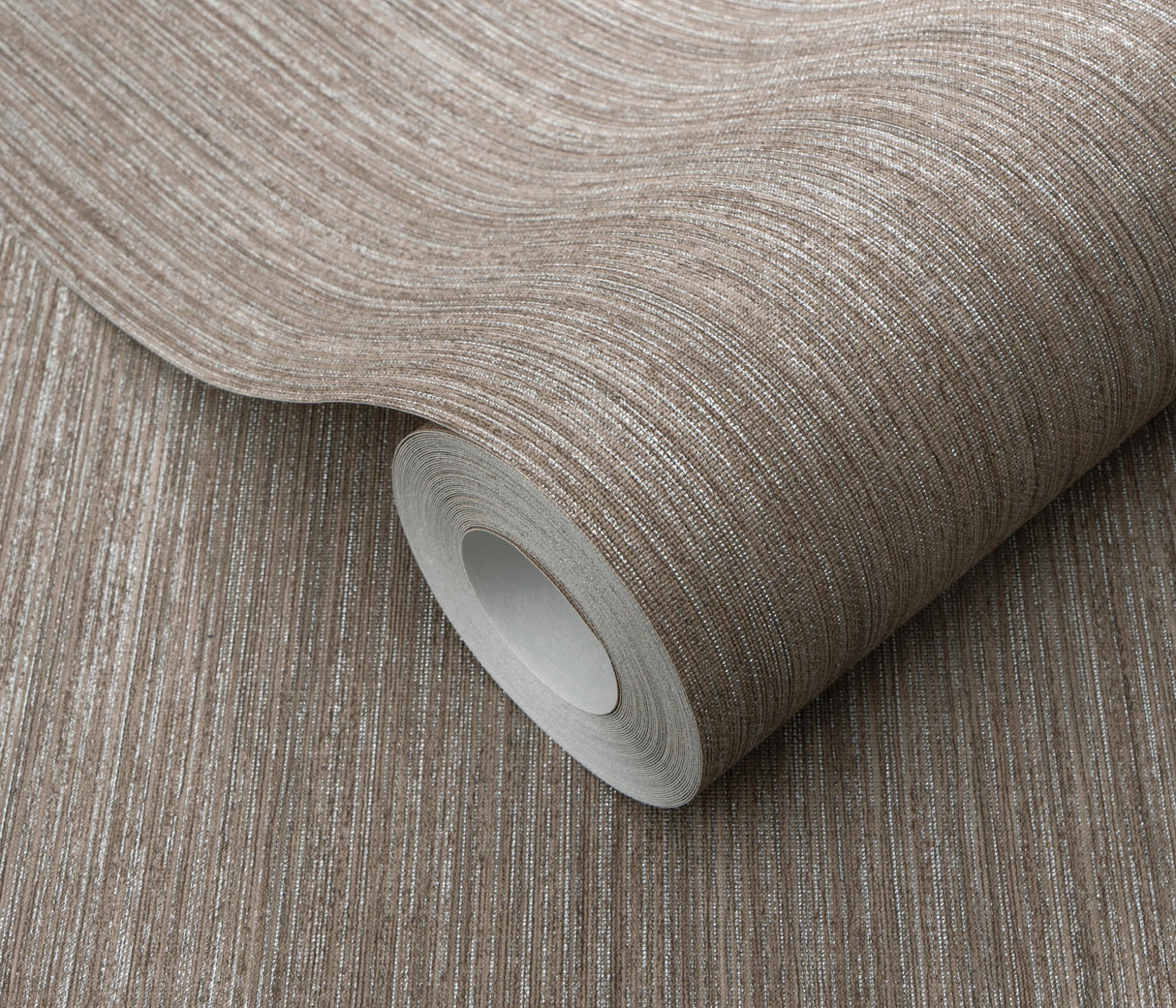 Veer Decor Fine Vertical Linen Texture Brown Wallpaper