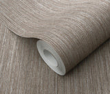 Veer Decor Fine Vertical Linen Texture Brown Wallpaper