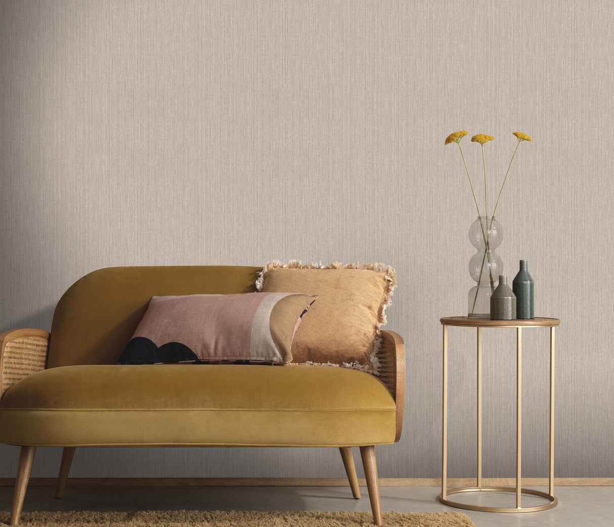 Veer Decor Fine Vertical Linen Texture Hazel Wallpaper