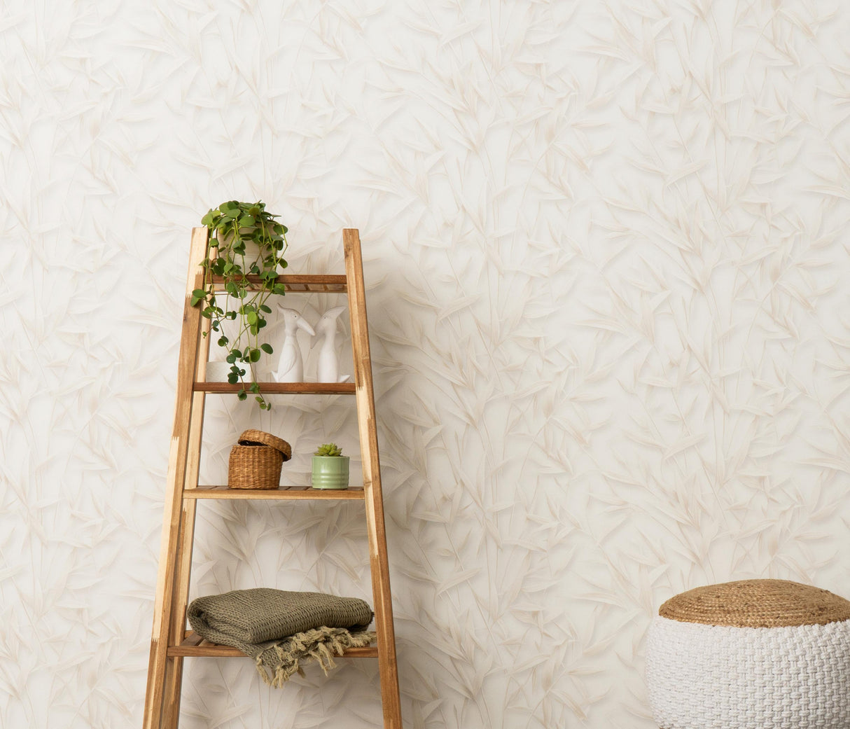 Veer Decor Sylvan Bamboo Fronds Beige Wallpaper