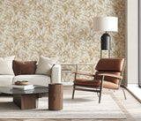 Veer Decor Sylvan Bamboo Fronds Brown Wallpaper
