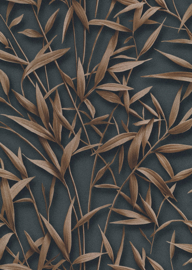 Veer Decor Sylvan Bamboo Fronds Anthracite Wallpaper