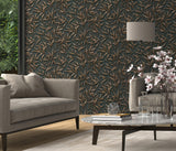 Veer Decor Sylvan Bamboo Fronds Anthracite Wallpaper