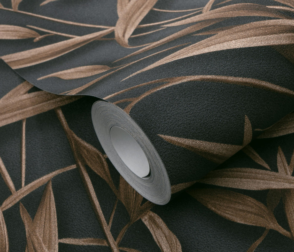 Veer Decor Sylvan Bamboo Fronds Anthracite Wallpaper