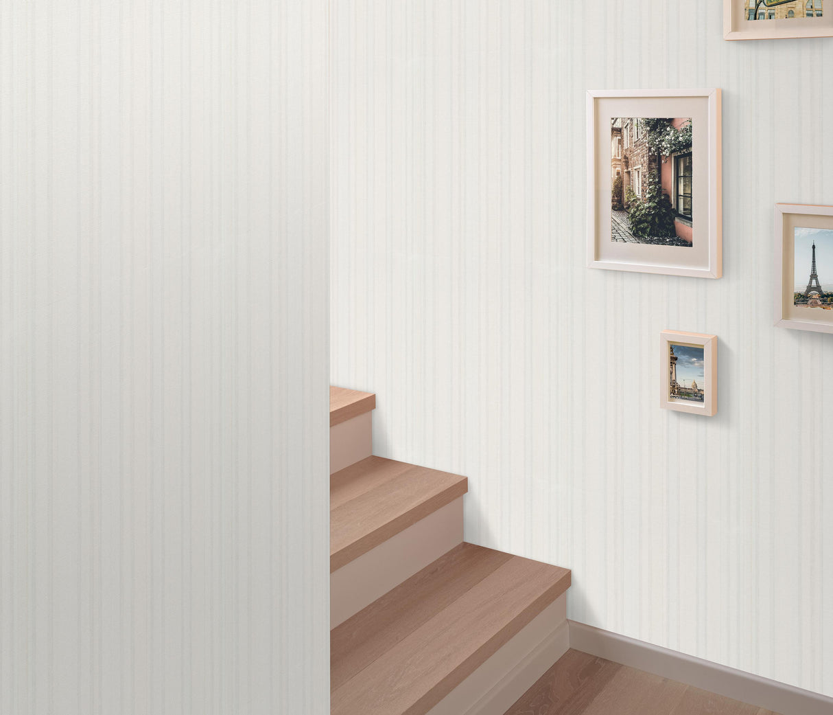 Veer Decor Soft Watercolor Stripe Cream Wallpaper