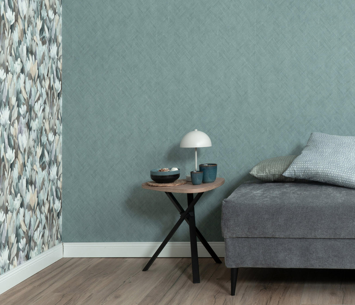 Veer Decor Rythmic Chevron Stripe Petroleum Wallpaper