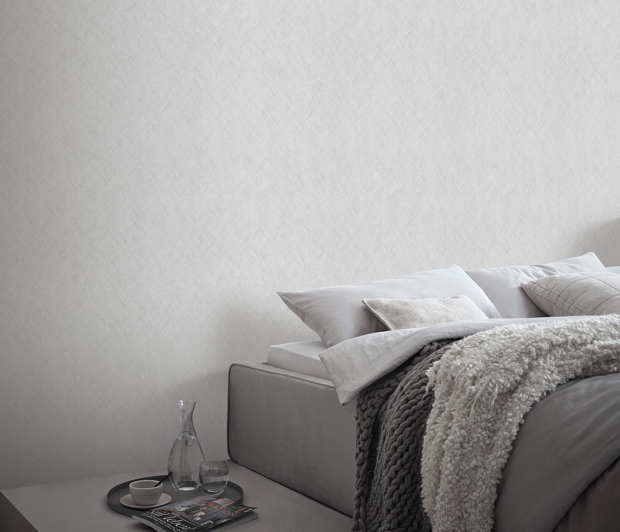 Veer Decor Rythmic Chevron Stripe Light Grey Wallpaper