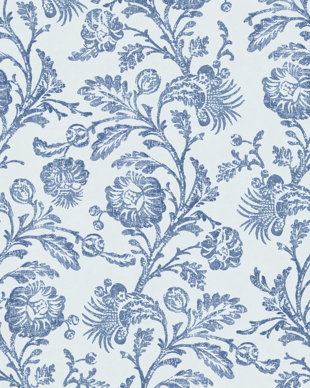 Kravet EUNICE VINE WP BOCA BLUE Wallpaper