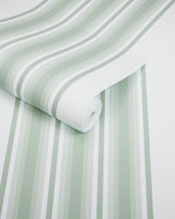 Kravet STUART STRIPE WP SURF GREEN Wallpaper