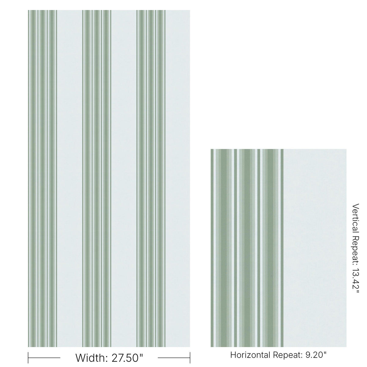 Kravet STUART STRIPE WP SURF GREEN Wallpaper