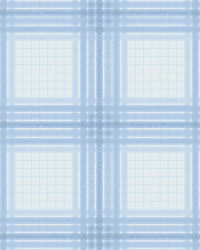 Kravet WAYLAND PLAID WP BLUE BAY Wallpaper