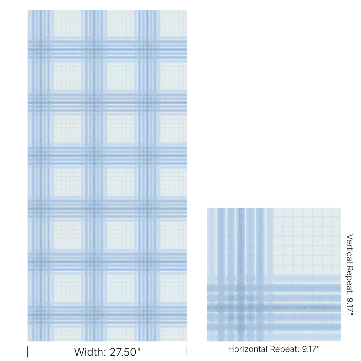 Kravet WAYLAND PLAID WP BLUE BAY Wallpaper