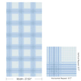 Kravet WAYLAND PLAID WP BLUE BAY Wallpaper