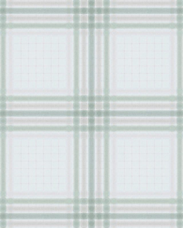 Kravet WAYLAND PLAID WP SURF GREEN Wallpaper