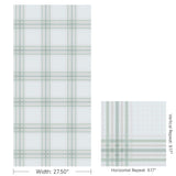 Kravet WAYLAND PLAID WP SURF GREEN Wallpaper
