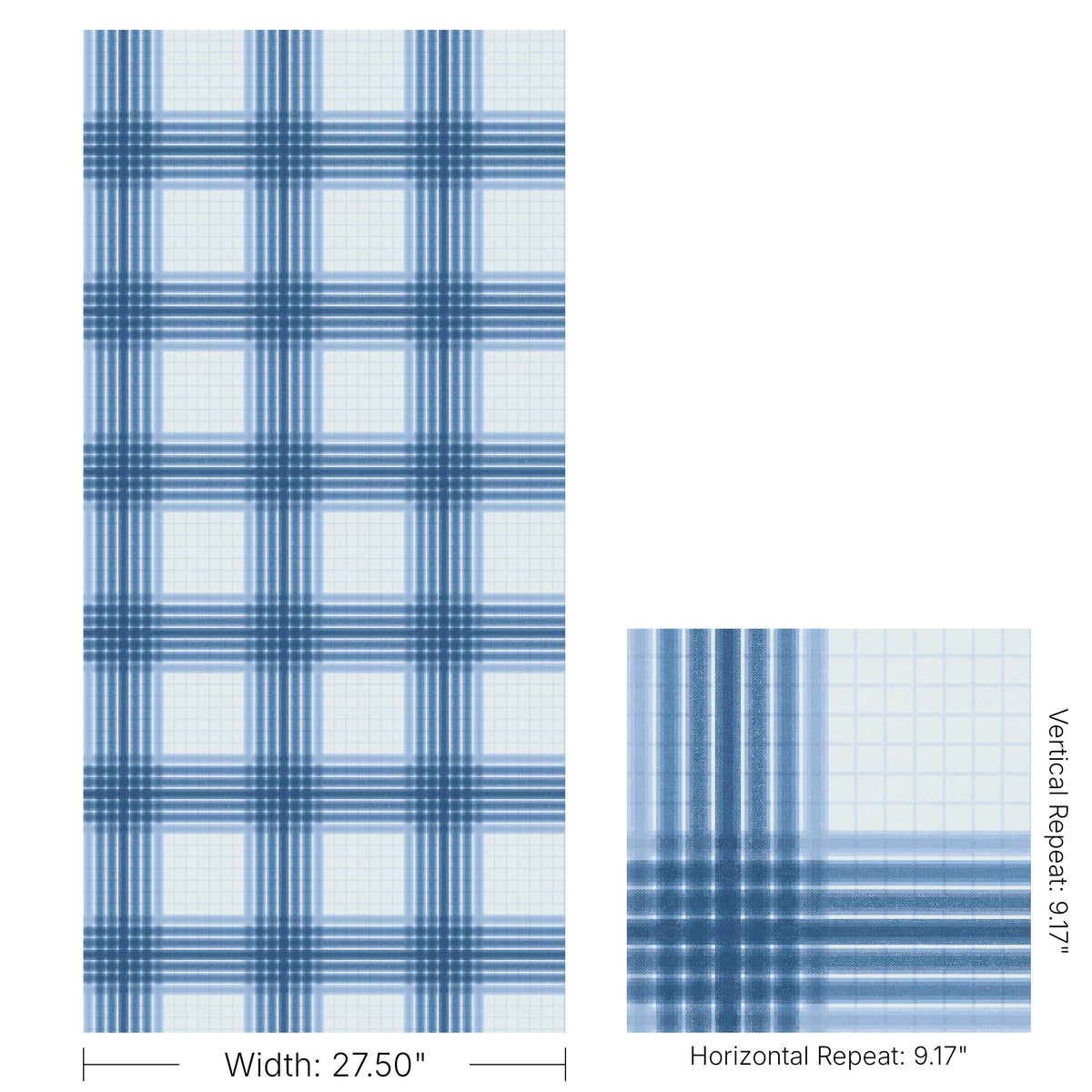 Kravet WAYLAND PLAID WP BOCA BLUE Wallpaper