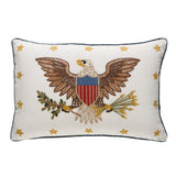 Schumacher Ivory 18" x 12" Embroidered Eagle Pillow