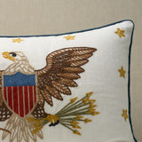 Schumacher Ivory 18" x 12" Embroidered Eagle Pillow